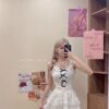 #6494 韓系甜美蕾絲花邊蝴蝶結針織吊帶背心