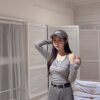 #9850 辣妹斜领露肩罩衫上衣吊带背心叠穿两件套