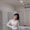 #9850 辣妹斜领露肩罩衫上衣吊带背心叠穿两件套
