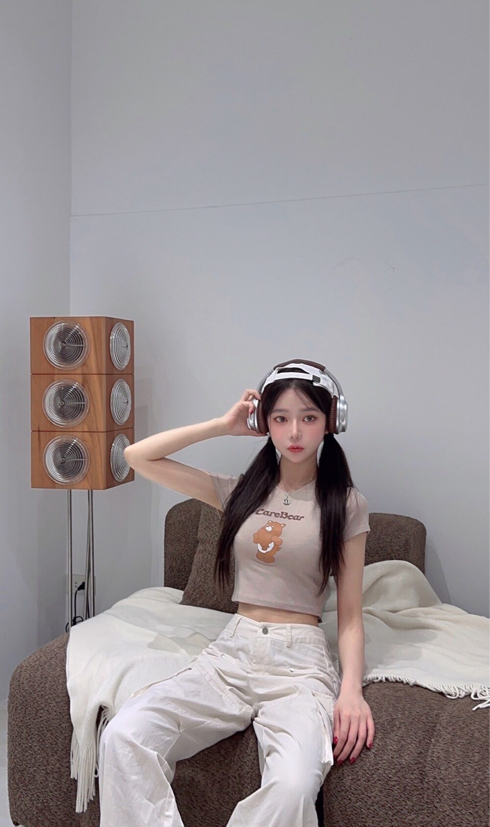 #1458 愛心小熊印花甜美氛圍短T