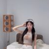 #1458 愛心小熊印花甜美氛圍短T