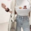 #11344少女狙擊器 蝴蝶結口袋牛仔喇叭長褲