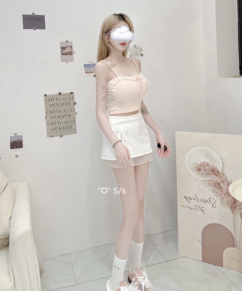 #50097 緞帶質感杯墊背心單品