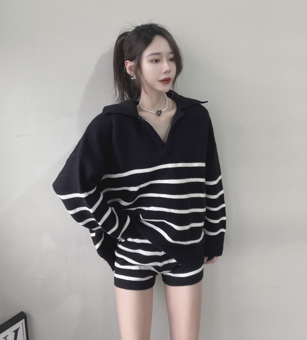 #1865 翻領慵懶休閒套裝