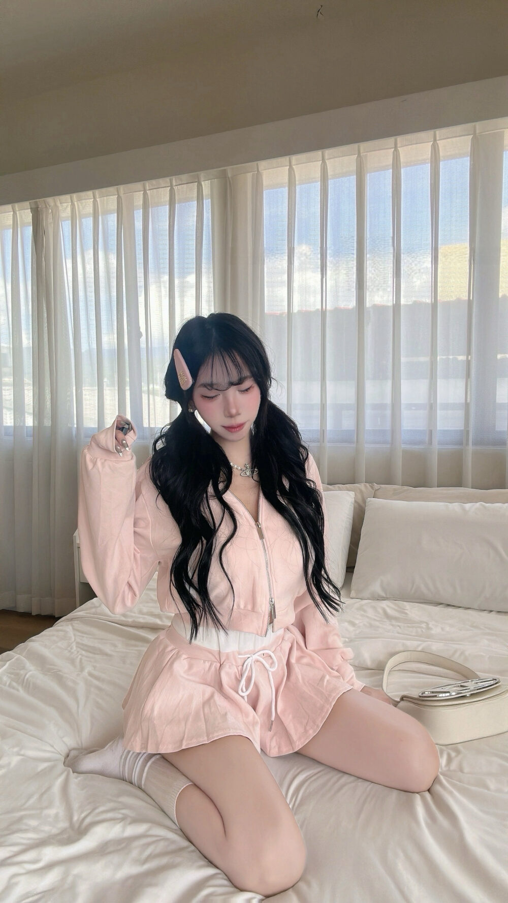 #02116 韓系同步質感撞色褲裙套裝