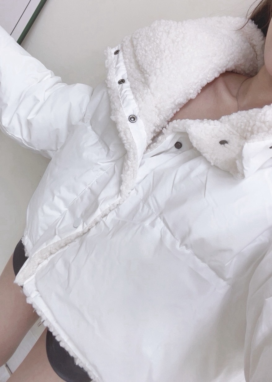 #8110羊羔毛翻領縮腰短版外套