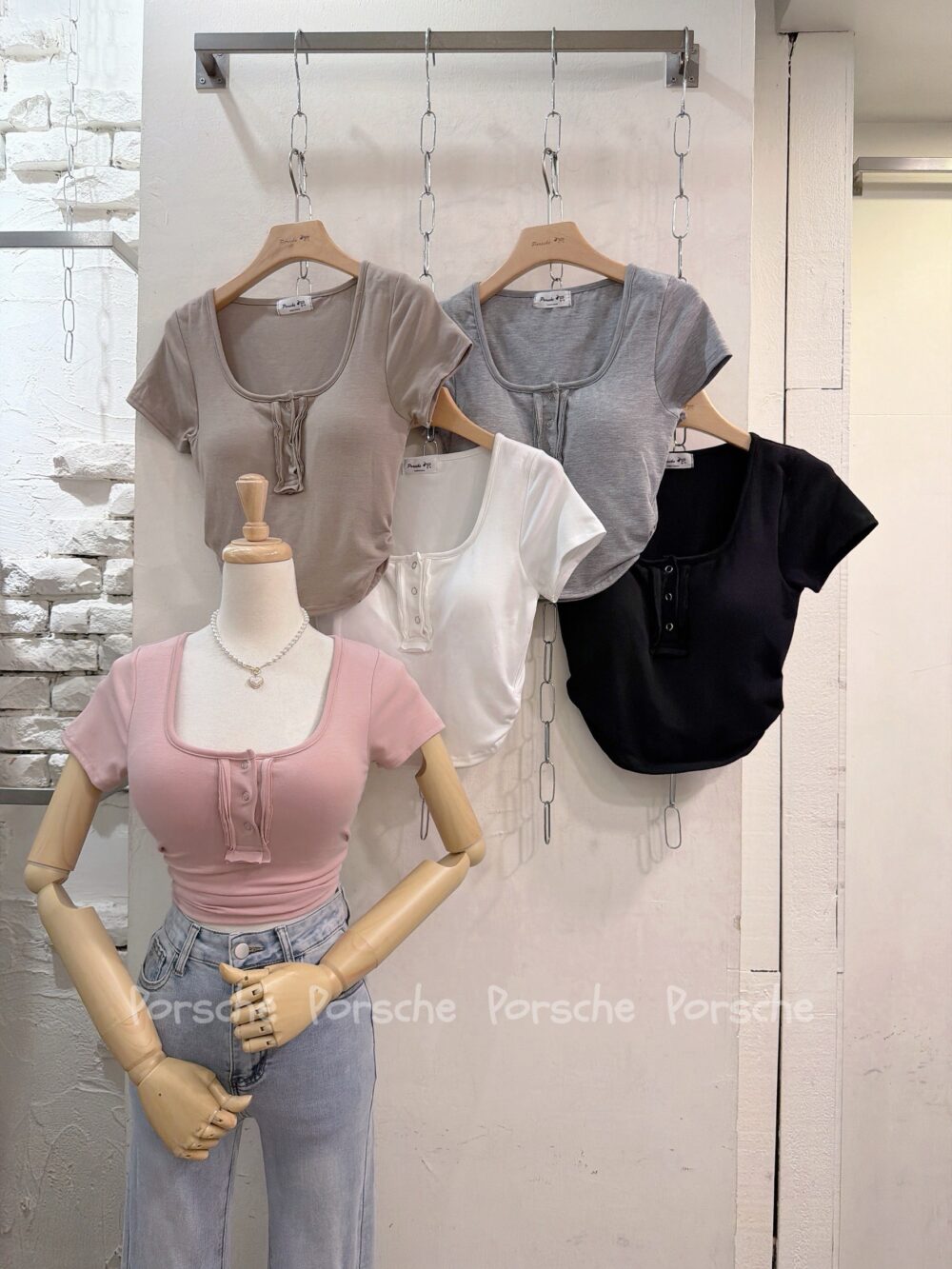 #7230 側抓皺開釦上衣