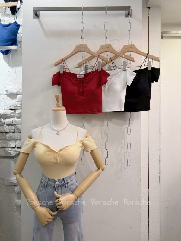 #6021 露肩開釦上衣