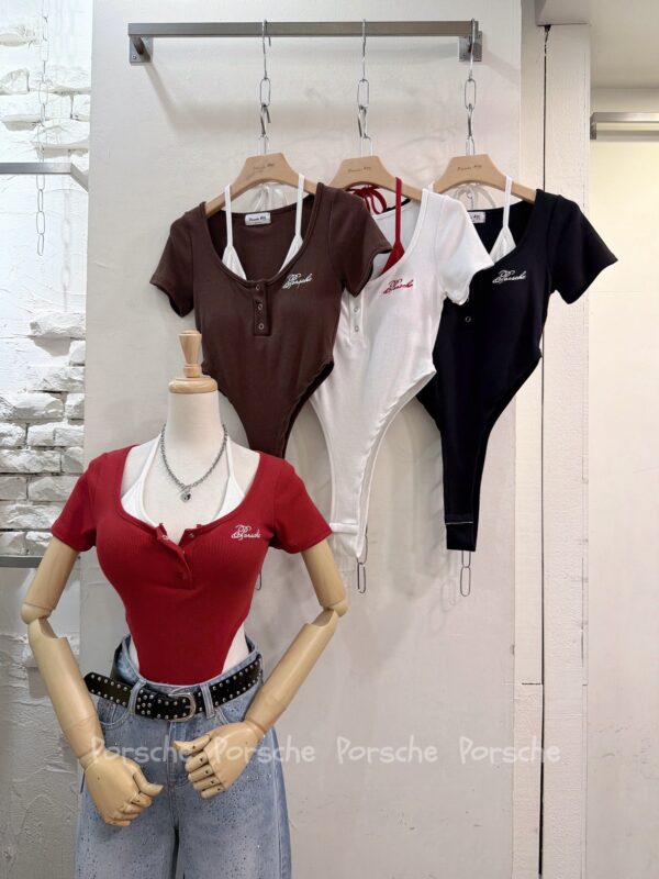 #7229刺繡假2件連體衣