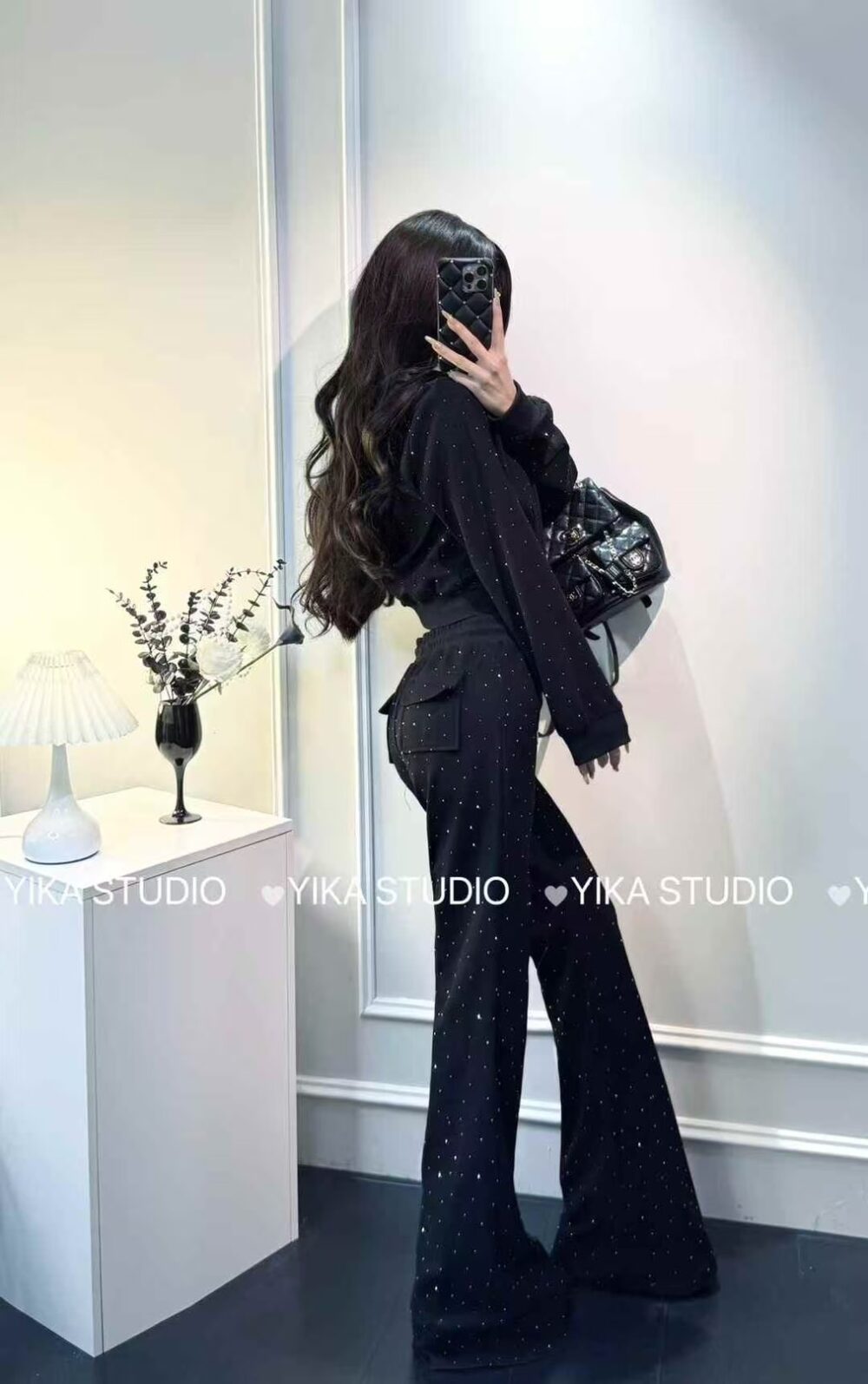 #113 燙鑽質感兩件套