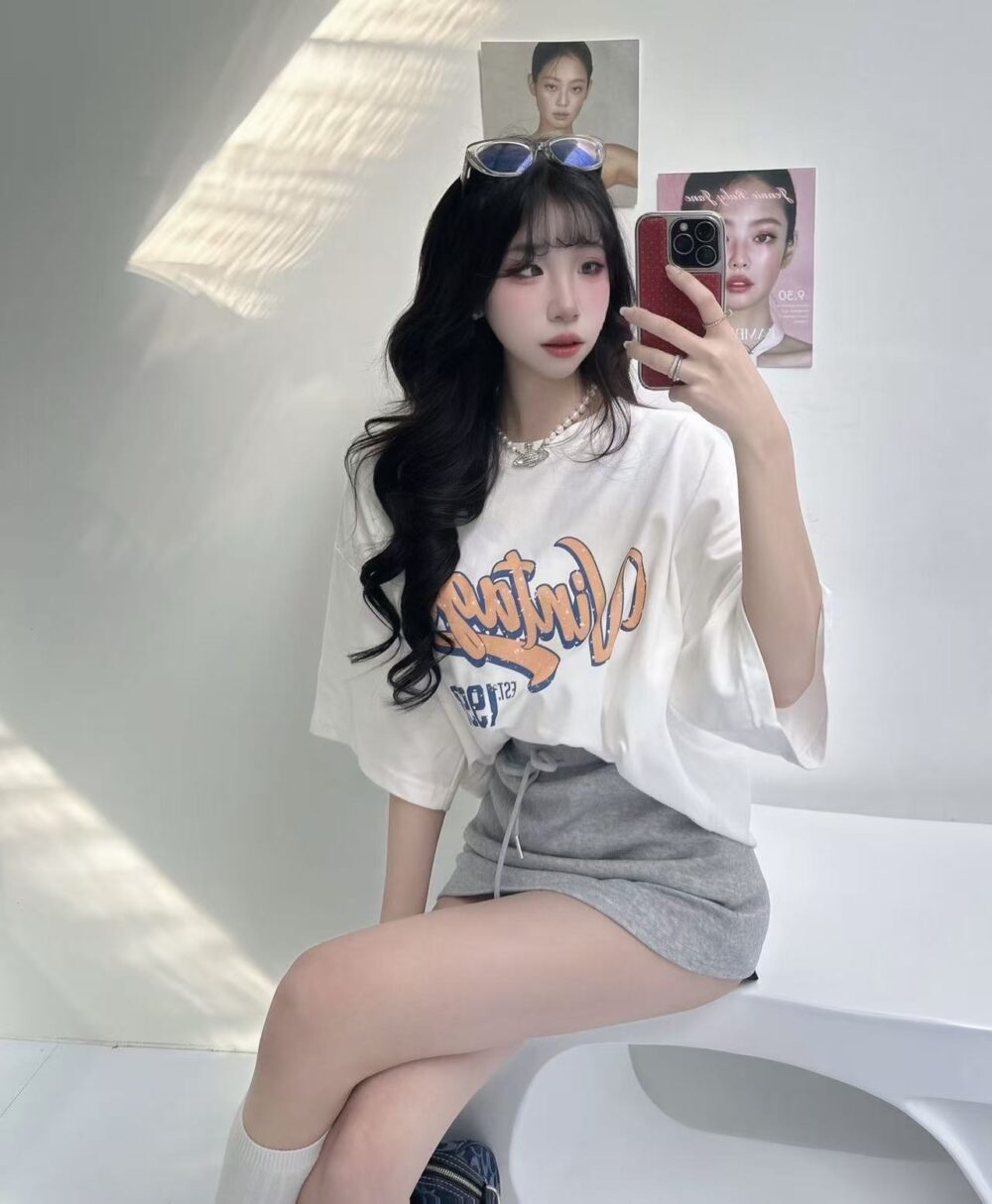 #8019-4 長版over size字母大T