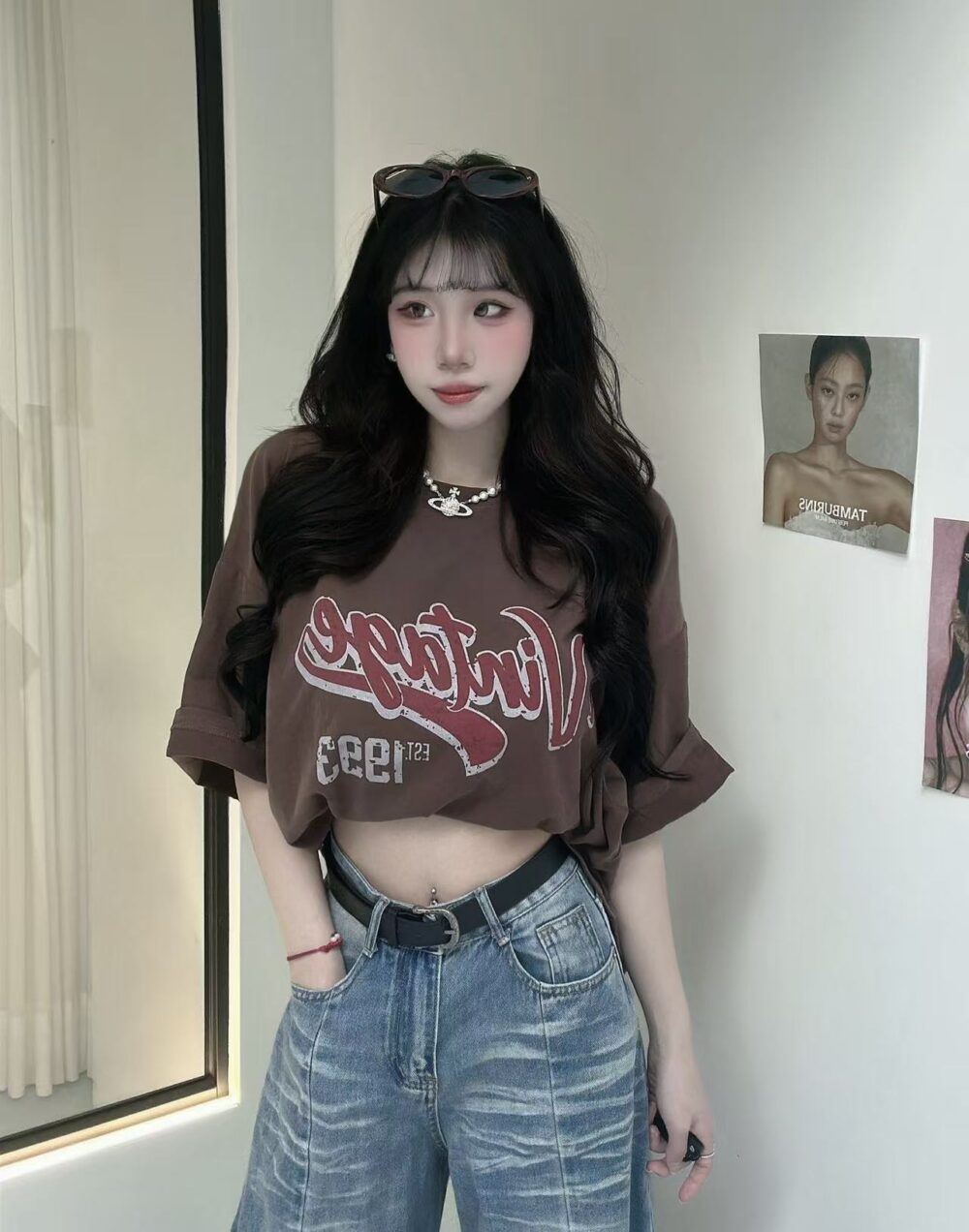 #8019-4 長版over size字母大T