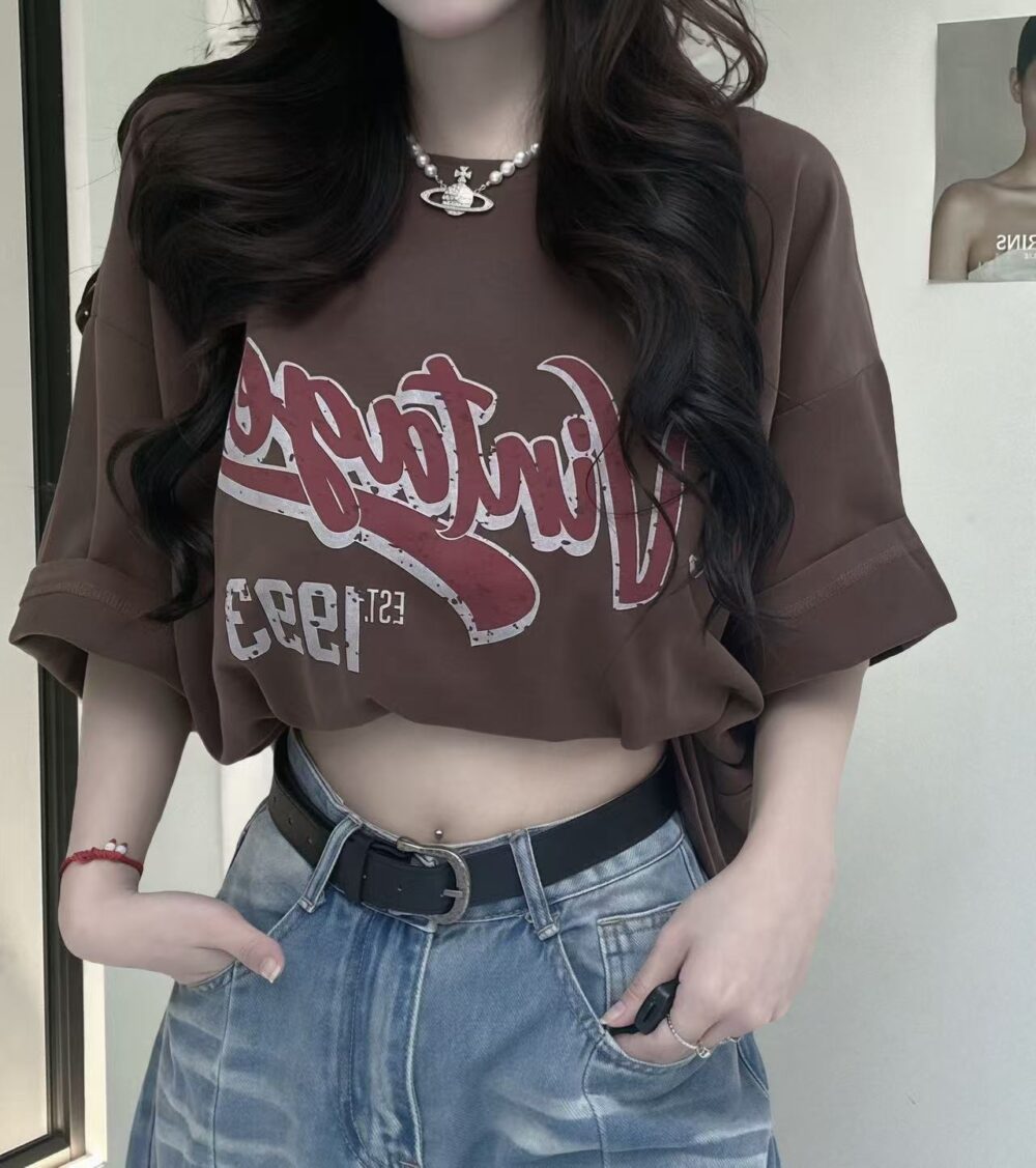 #8019-4 長版over size字母大T