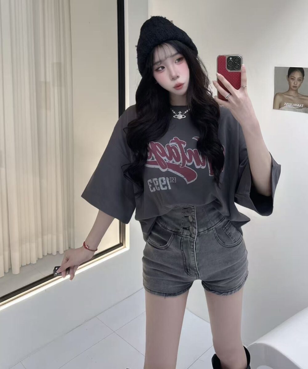 #8019-4 長版over size字母大T