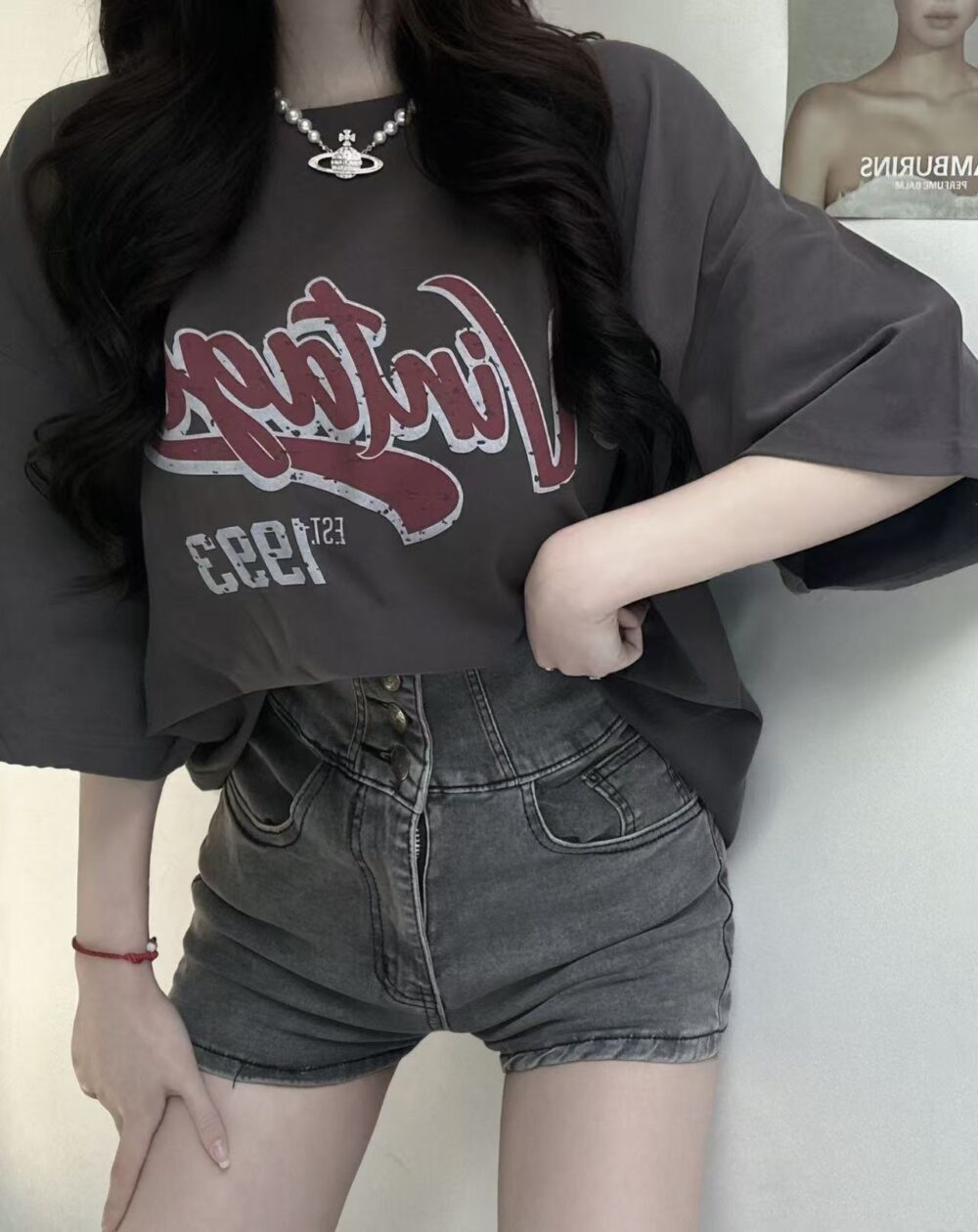 #8019-4 長版over size字母大T