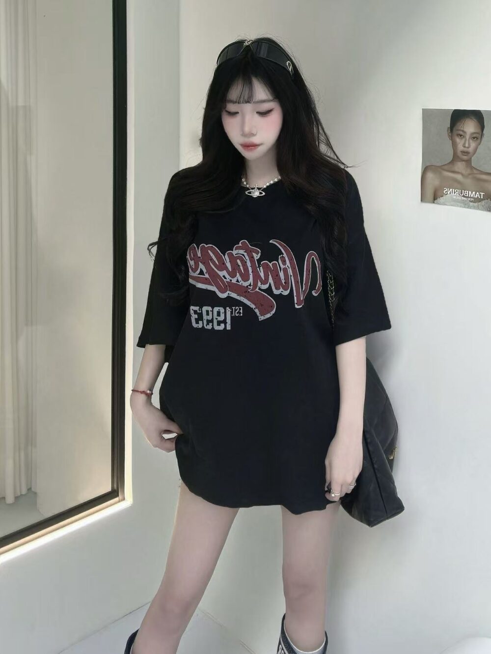 #8019-4 長版over size字母大T