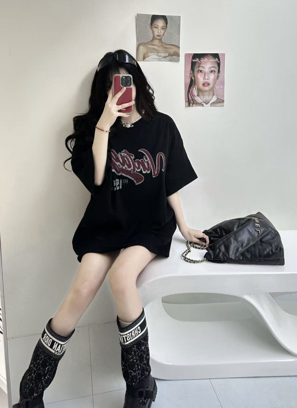 #8019-4 長版over size字母大T