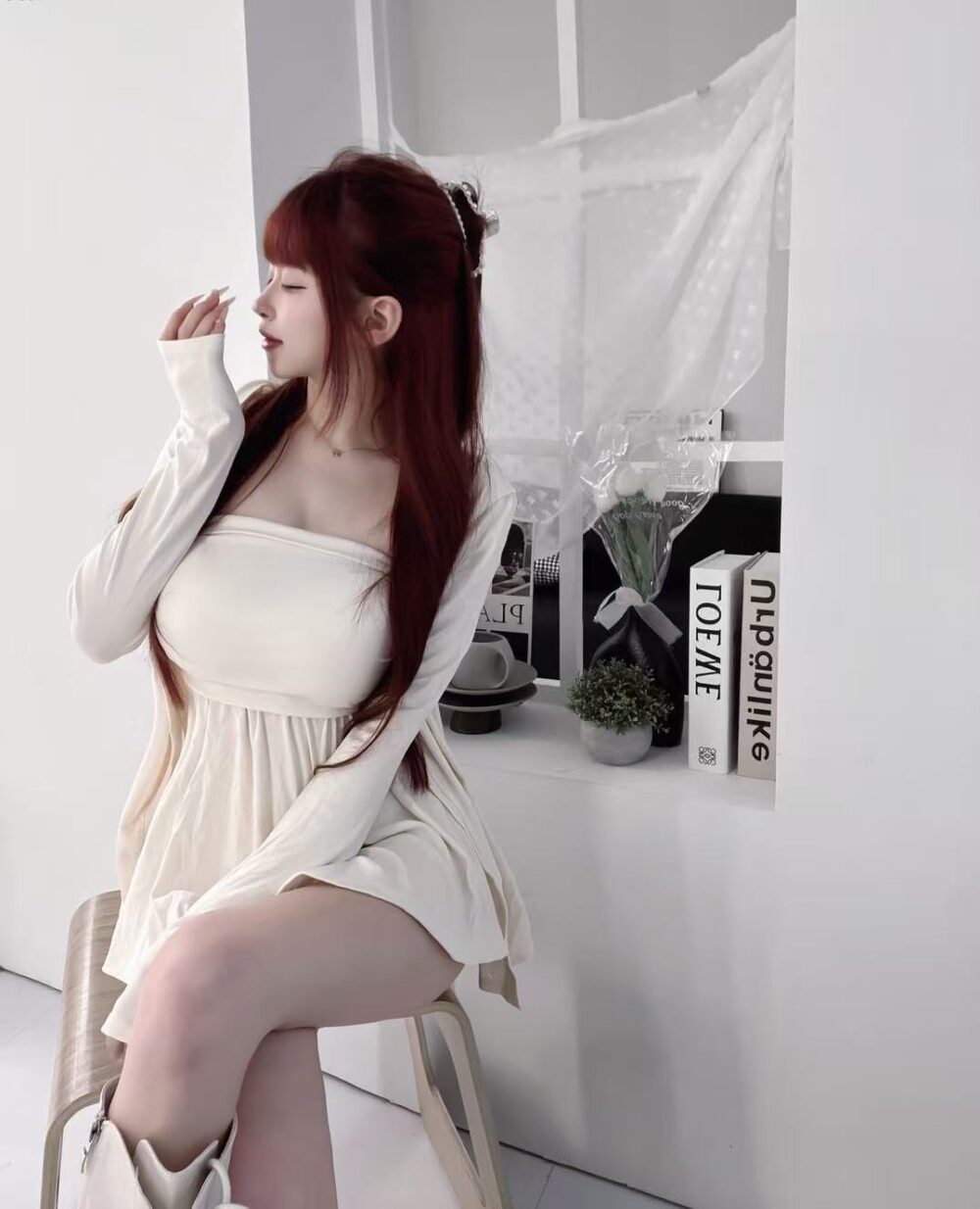 #73093內杯平口側抓皺散上衣＋鈕扣外罩＋彈性安全褲 3件set