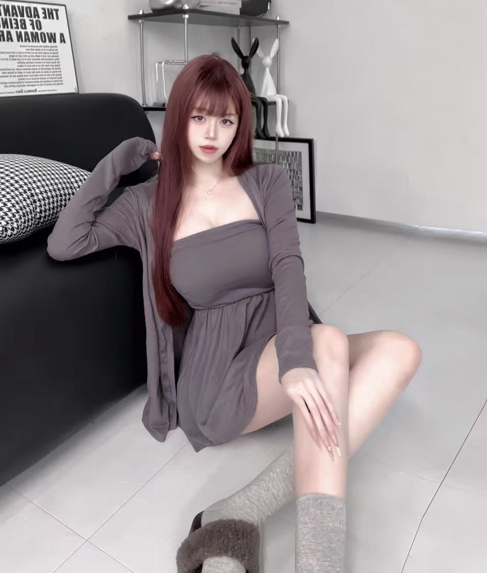 #73093內杯平口側抓皺散上衣＋鈕扣外罩＋彈性安全褲 3件set