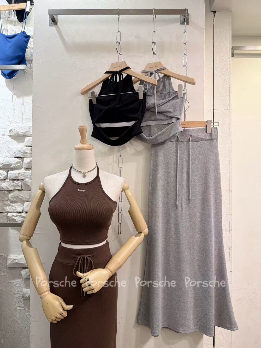 #9640 扭背削肩綁帶長裙套裝