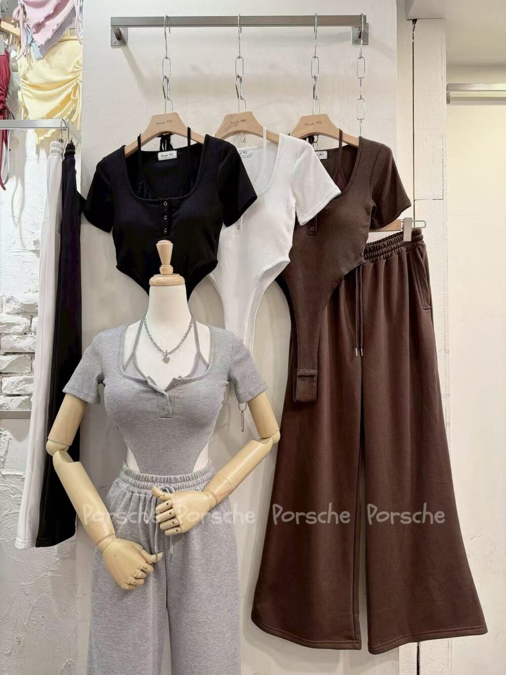 #6326 綁紗假兩件連體褲套裝