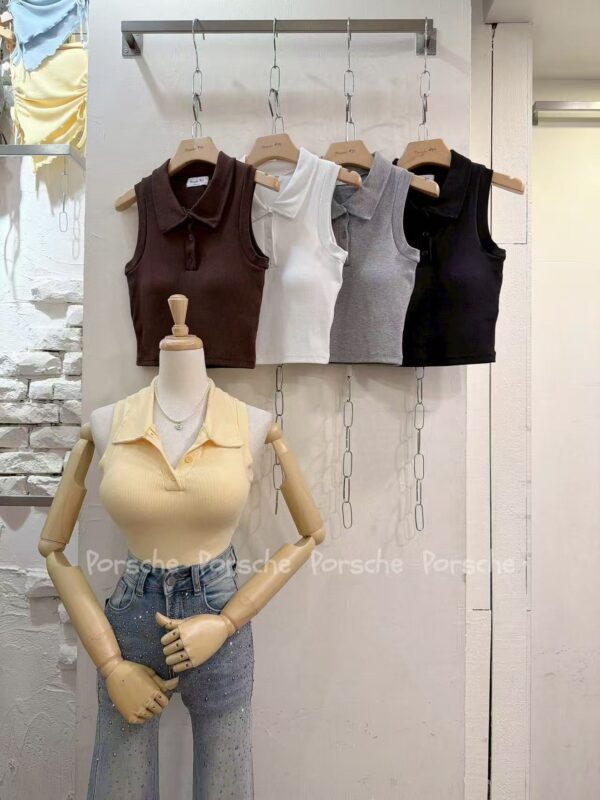 #3702 翻領開釦背心