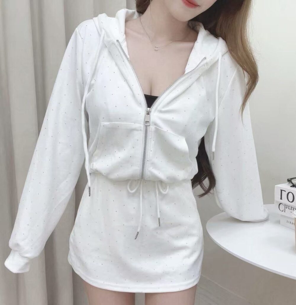 #171滿天星連帽外套褲裙套裝